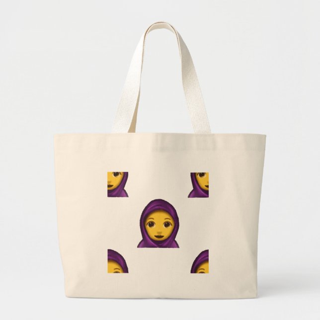 emoji hajib large tote bag (Front)