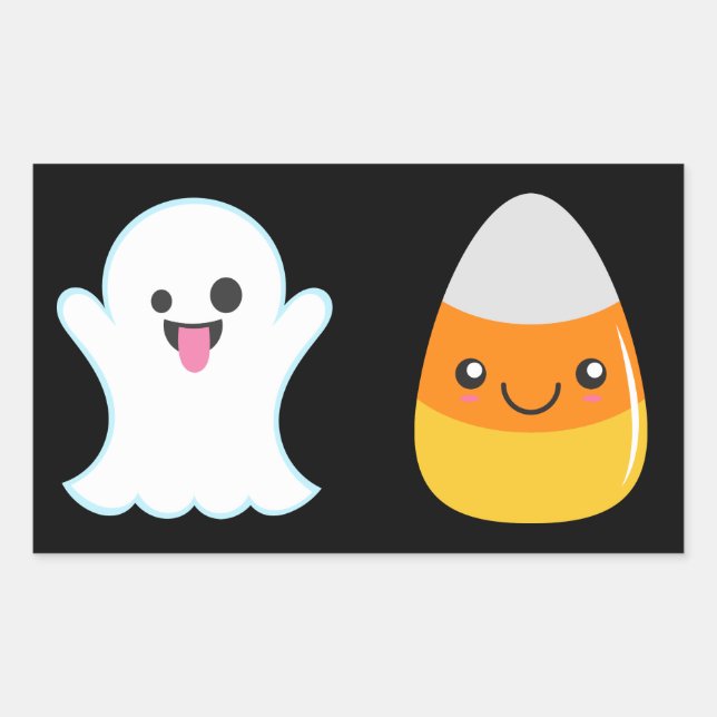 Emoji Halloween Ghost & Candy Corn Stickers (Front)