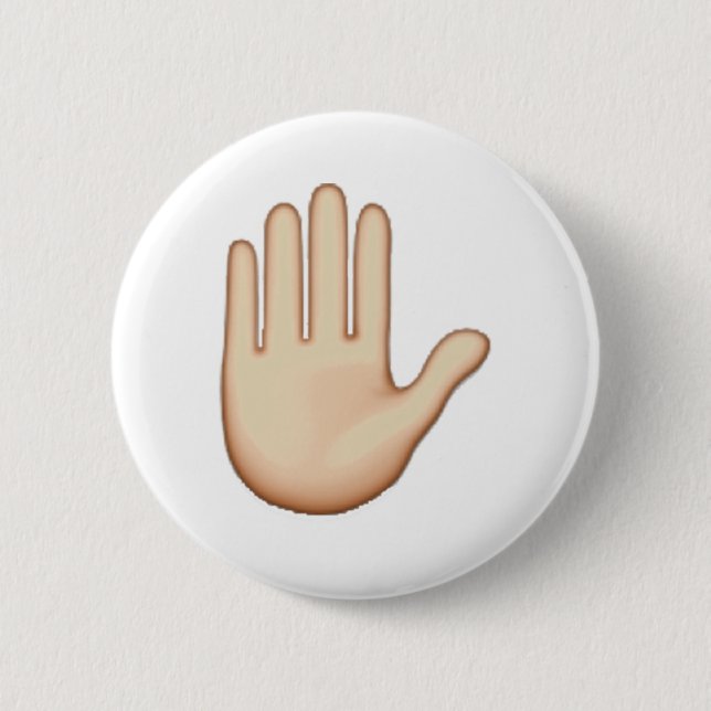 Emoji - Hand Up 6 Cm Round Badge (Front)