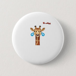 emoji happy crying giraffe face 6 cm round badge