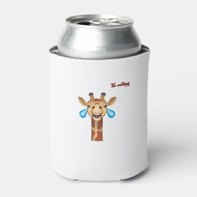 emoji happy crying giraffe face   can cooler (Can Front)