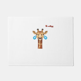 emoji happy crying giraffe face   doormat