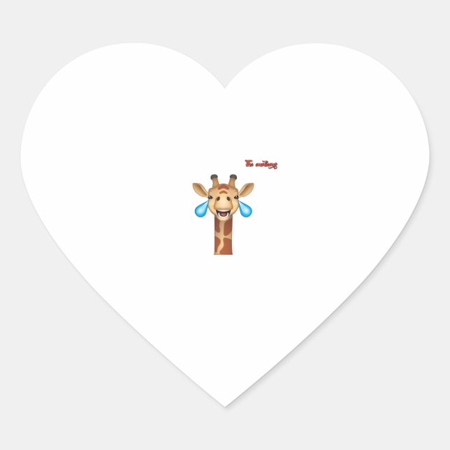 emoji happy crying giraffe face   heart sticker (Front)