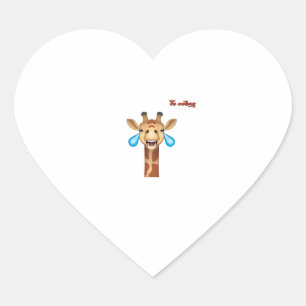 emoji happy crying giraffe face   heart sticker