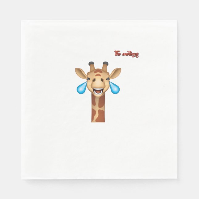 emoji happy crying giraffe face   napkin (Front)