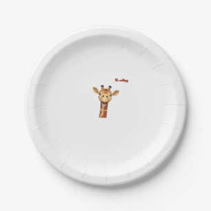 emoji happy enthusiastic giraffe face paper plate