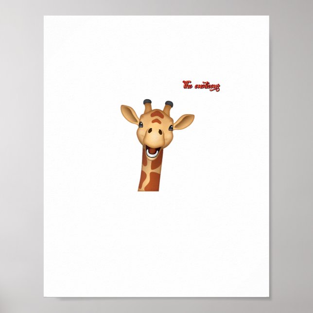 emoji happy enthusiastic giraffe face  poster (Front)