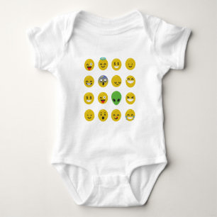 Emoji happy face baby bodysuit