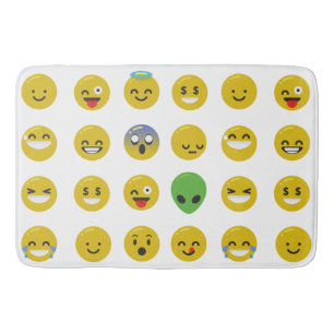 Emoji happy face bathroom bathmat bath mat