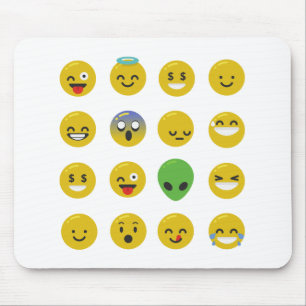 Emoji happy face mouse pad