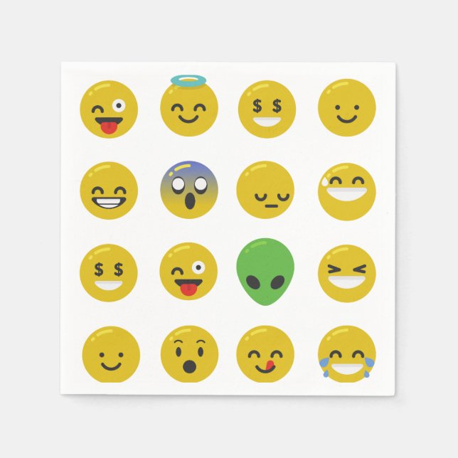 Emoji happy face paper napkins (Front)