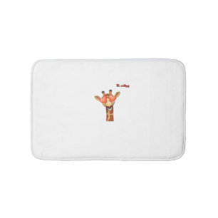 emoji happy love eyes giraffe face  bath mat