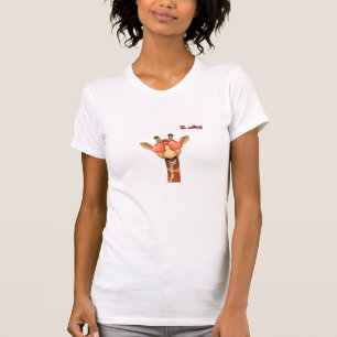 emoji happy love eyes giraffe face T-Shirt