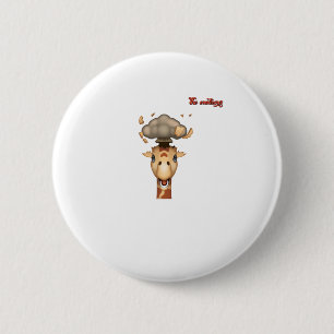 emoji head exploding giraffe face 6 cm round badge