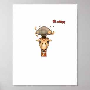 emoji head exploding giraffe face   poster