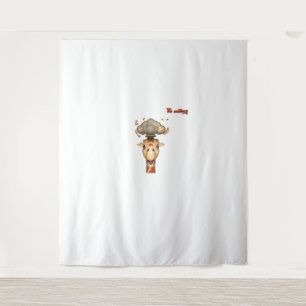 emoji head exploding giraffe face tapestry