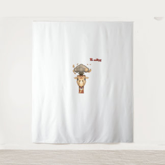 emoji head exploding giraffe face tapestry