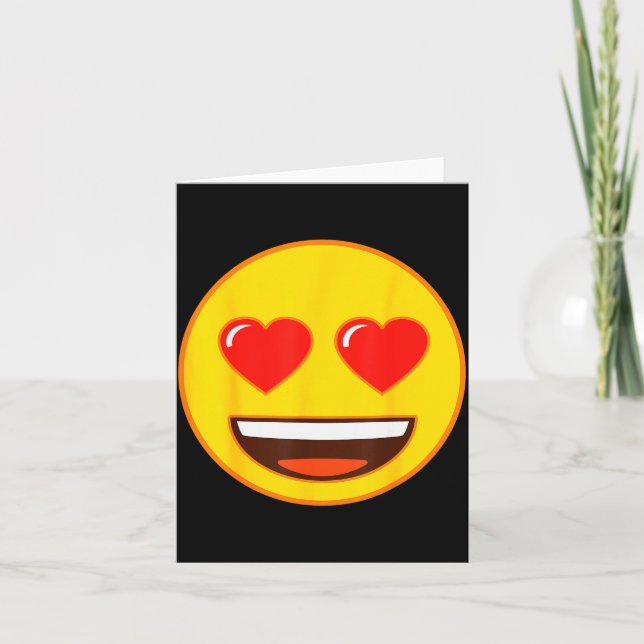 Emoji Heart Eyes Yellow Smile Face  Card (Front)