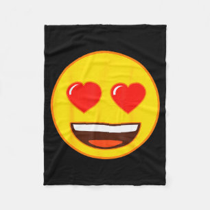 Emoji Heart Eyes Yellow Smile Face Fleece Blanket