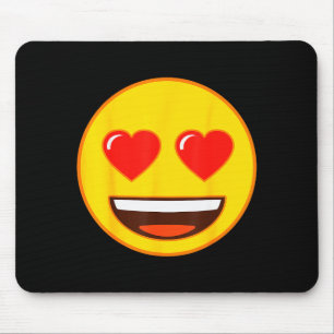 Emoji Heart Eyes Yellow Smile Face Mouse Pad