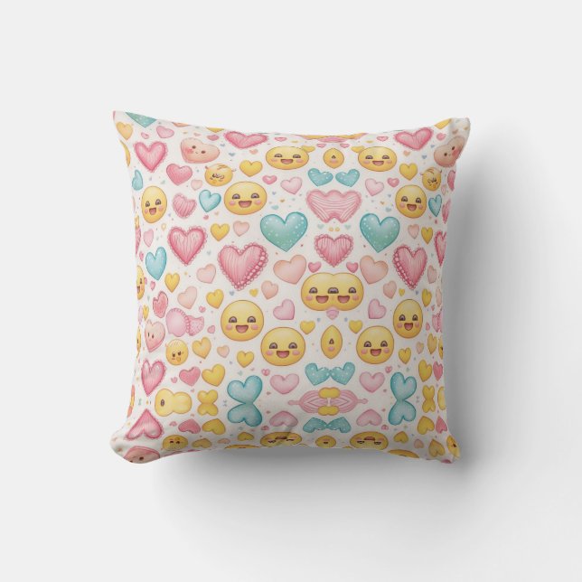 Emoji Hearts Cushion (Front)