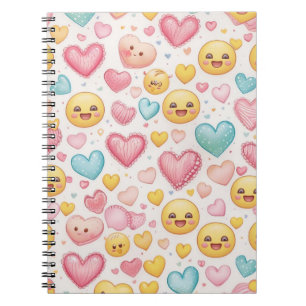 Emoji Hearts Vibes Notebook