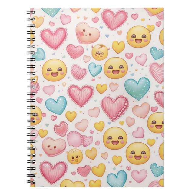 Emoji Hearts Vibes Notebook (Front)
