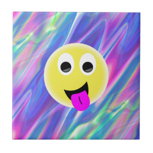 emoji hologram ceramic tile