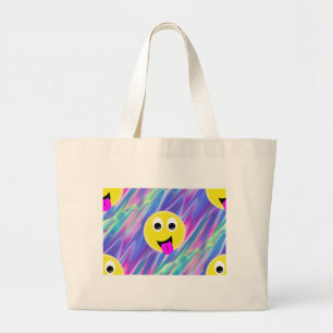 emoji hologram large tote bag