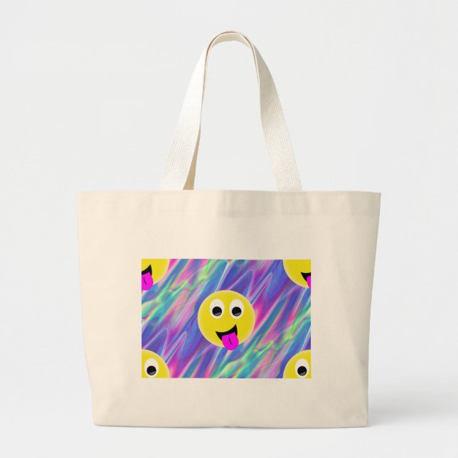 emoji hologram large tote bag (Front)