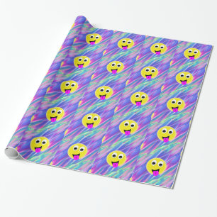 emoji hologram wrapping paper