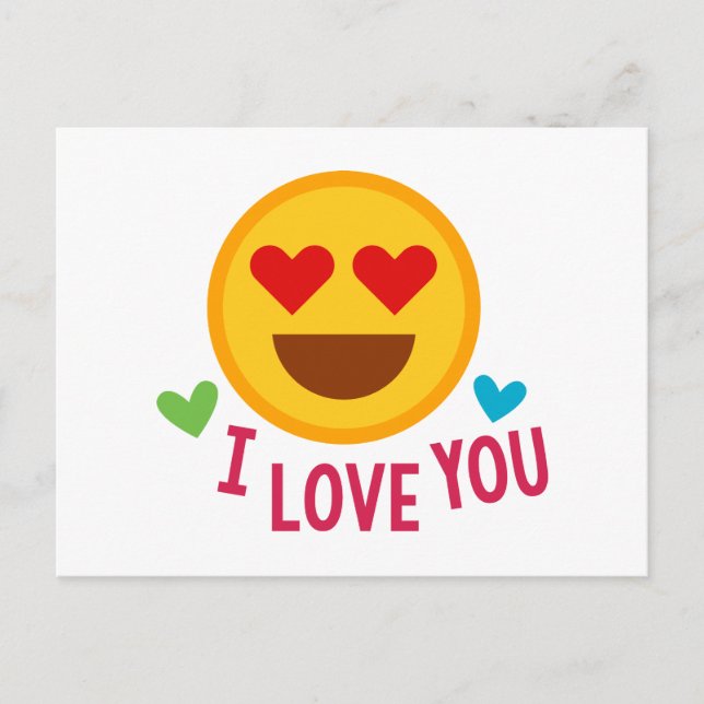 Emoji I Love You Postcard (Front)
