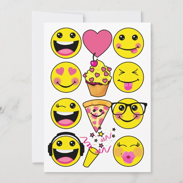 Emoji Inspired Birthday Party Invitation (Front)