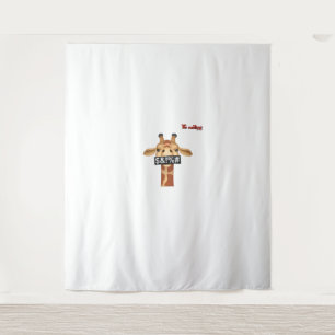 emoji insulting angry giraffe face  tapestry