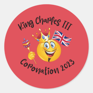 Emoji, King Charles III coronation  T-Shirt Classic Round Sticker