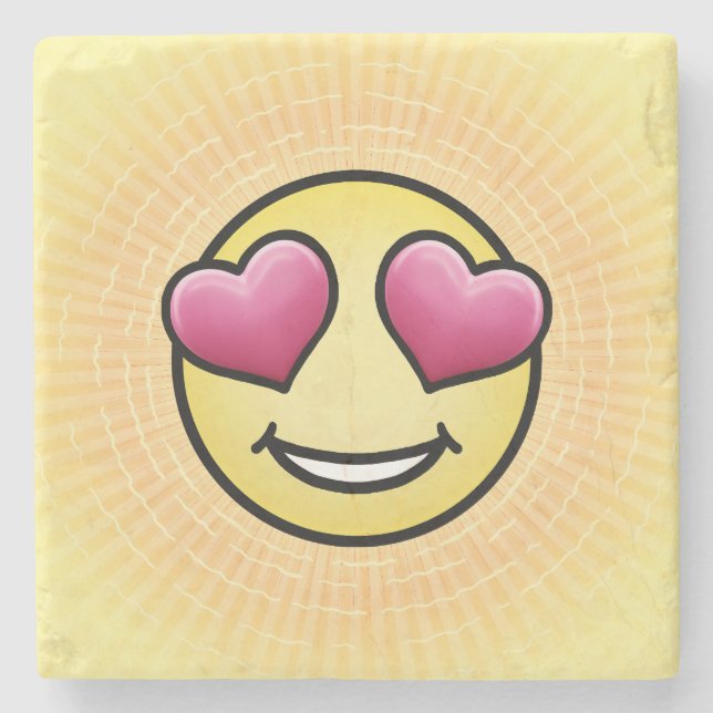 Emoji Love Stone Coaster (Front)