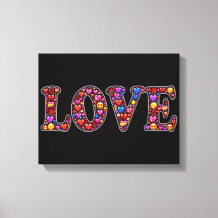 Emoji love wrapped canvas