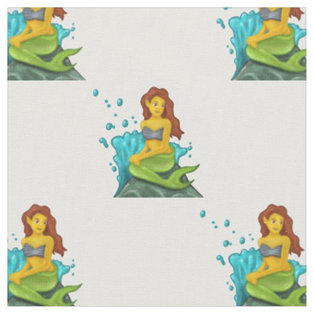 emoji mermaid fabric (Close Up)