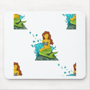 emoji mermaid mouse pad