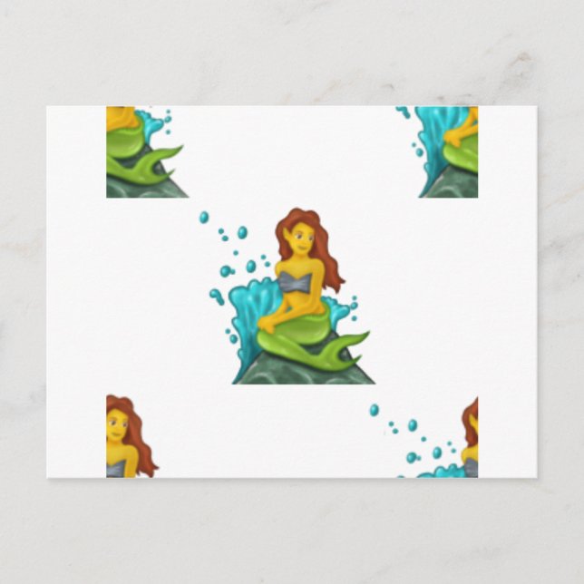 emoji mermaid postcard (Front)