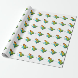 emoji mermaid wrapping paper