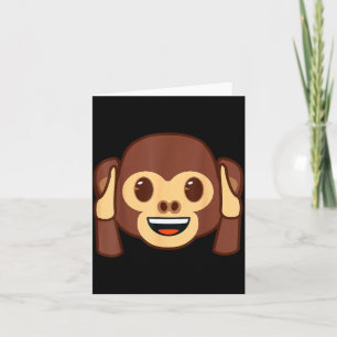 Emoji Monkey Holding Ears Yellow Smile Face  Card