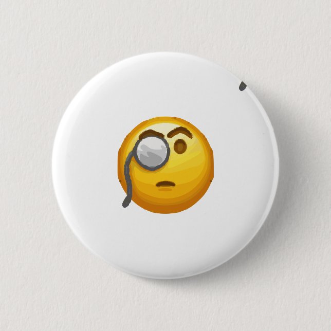 emoji monocle 6 cm round badge (Front)