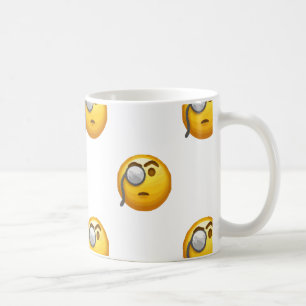 emoji monocle coffee mug