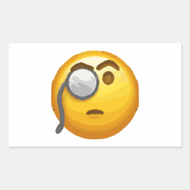 emoji monocle rectangular sticker (Front)