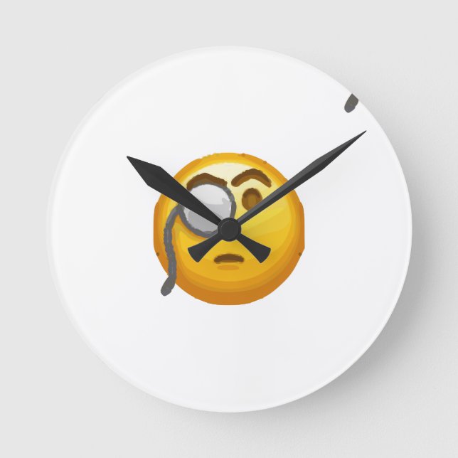 emoji monocle round clock (Front)