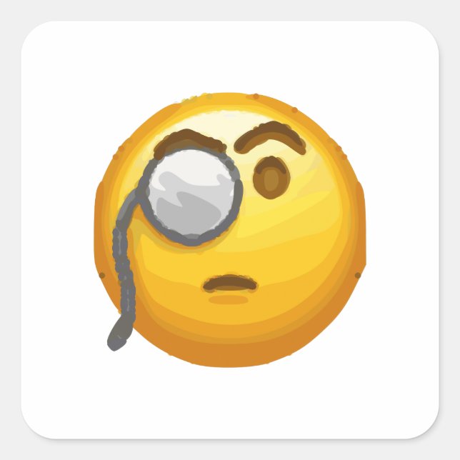 emoji monocle square sticker (Front)