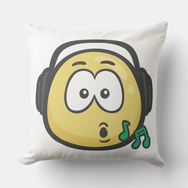 Emoji: Music Face Cushion (Front)