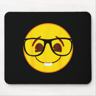 Emoji Nerd Gles Yellow Smile Face Mouse Pad