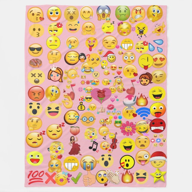 emoji overload fleece blanket (Front)